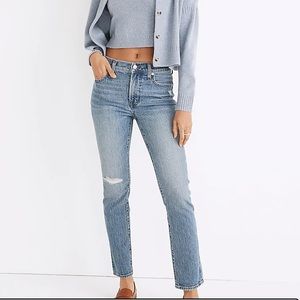 Madewell Mid Rise Perfect Vintage Jean Ainsdale Wash Knee Rip